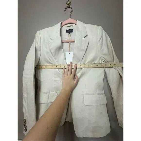 NWT Quince 100% European Linen Structured Cream Blazer Women's XS